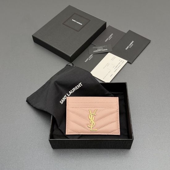 Yves Saint Laurent YSL Matelasse Grain Leather Card Holder 423291