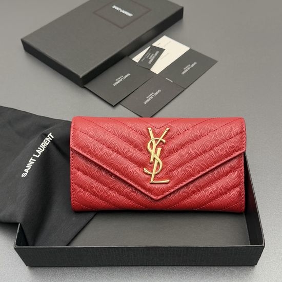 Yves Saint Laurent YSL Matelasse Grain Leather Wallet 372264