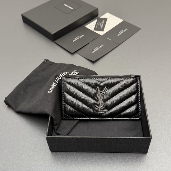 Yves Saint Laurent YSL Matelasse Leather Card Holder 607915