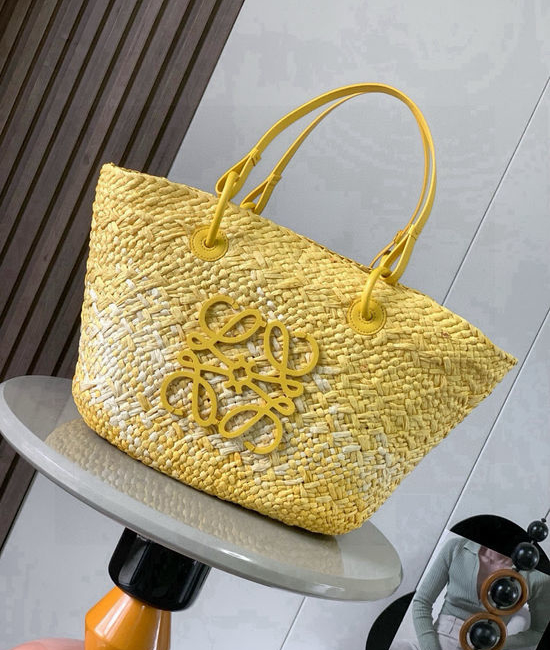 Loewe Anagram Basket Woven Palm Tote Bag 8008