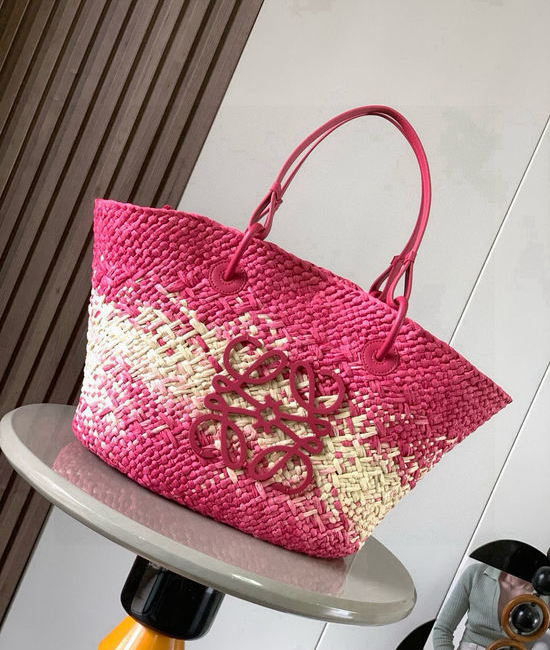 Loewe Anagram Basket Woven Palm Tote 8008