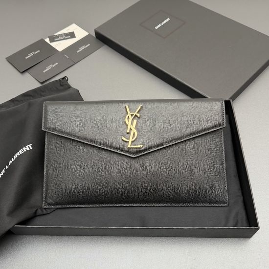 Yves Saint Laurent YSL Uptown Grain Leather Clutch 565739