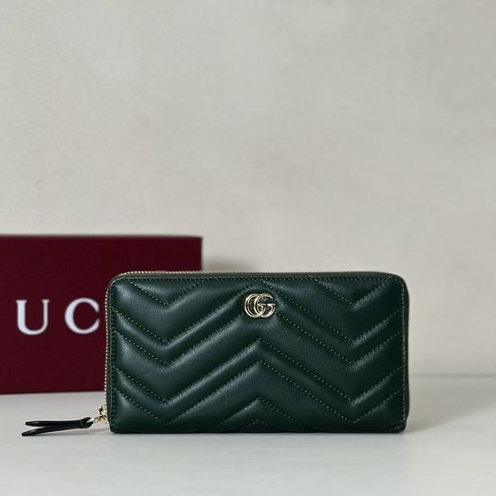 Gucci Clutch Bag Dark Green Lambskin 837758