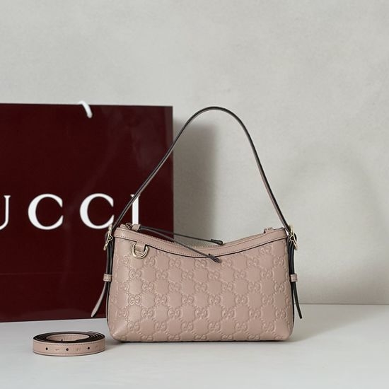 Gucci Apricot Pink Embossed Crossbody Bag 847450