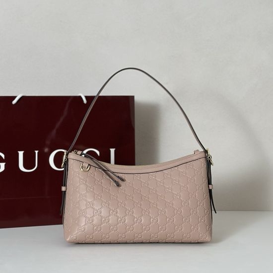 Gucci Apricot Pink Embossed Shoulder Bag 847449