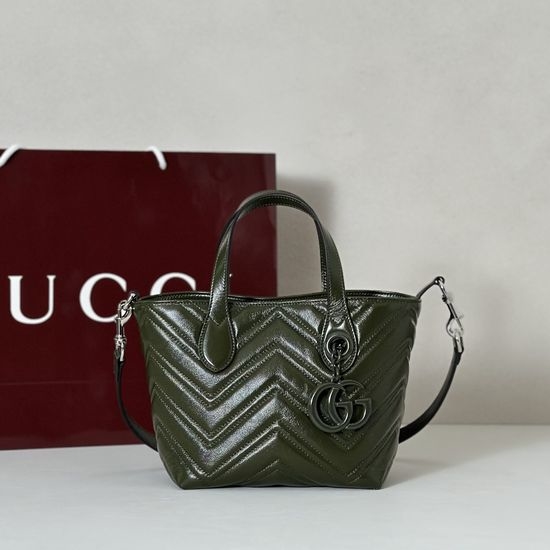 Gucci Canvas Shoulder Bag Forest Green Fabric 855391