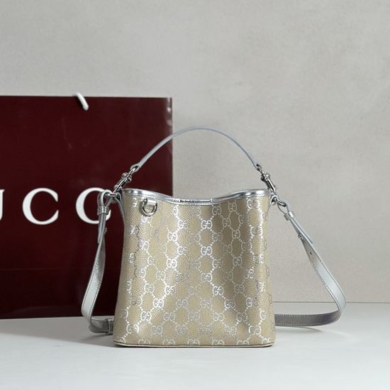 Gucci Crossbody Bag Apricot Silver 815118