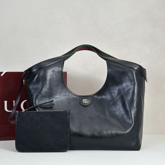 Gucci Black Full Leather Large Duffel Bag 853971