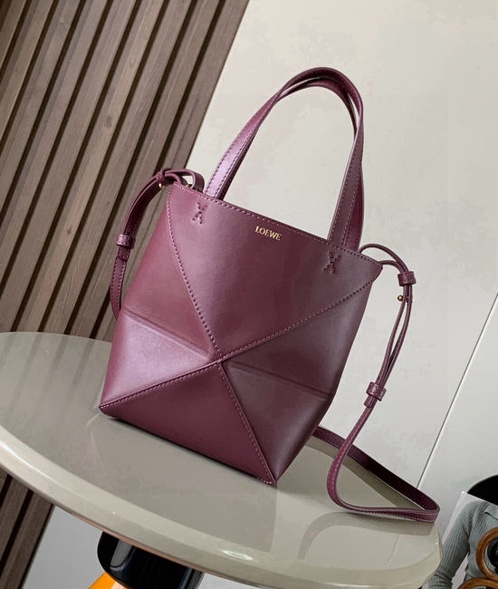 Loewe Puzzle Fold Mini Leather Tote Bag 9030