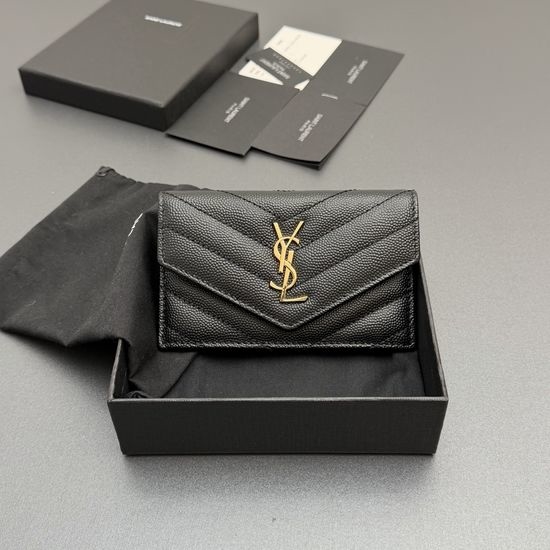 Yves Saint Laurent YSL Matelasse Leather Card Holder Wallet 612808