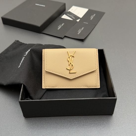 Yves Saint Laurent YSL UPTOWN Grain Embossed Leather Card Holder 582305