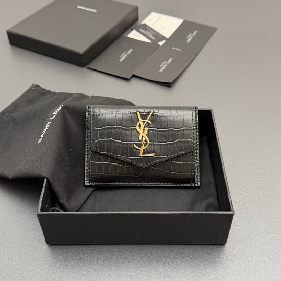 Yves Saint Laurent YSL UPTOWN Croc-Embossed Card Holder 582305