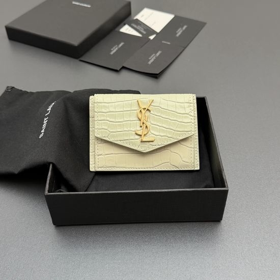 Yves Saint Laurent YSL UPTOWN Croc-Embossed Card Holder 582305