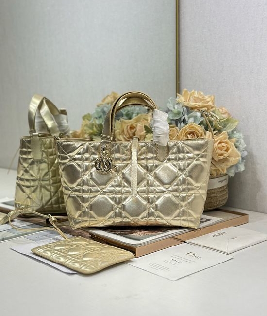 Christian Dior CD Toujours Gold Leather Bag 1188