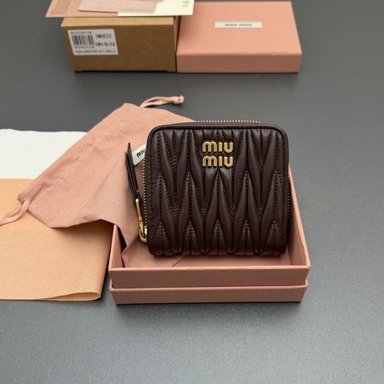 Miu Miu Matelasse Lambskin Zip Short Wallet 5MO522