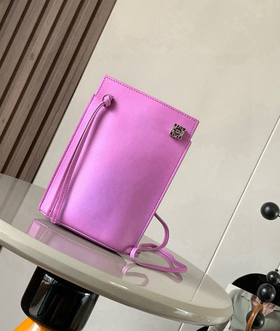 Loewe Dice Pocket Leather Crossbody Bag Purple 9027