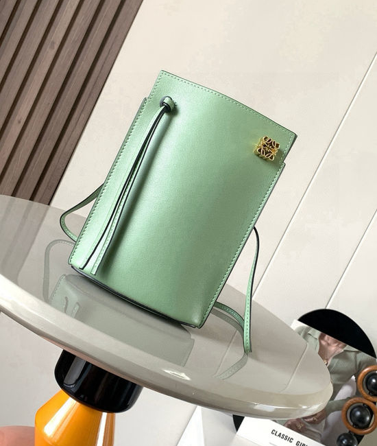 Loewe Dice Pocket Leather Crossbody Bag Green 9027