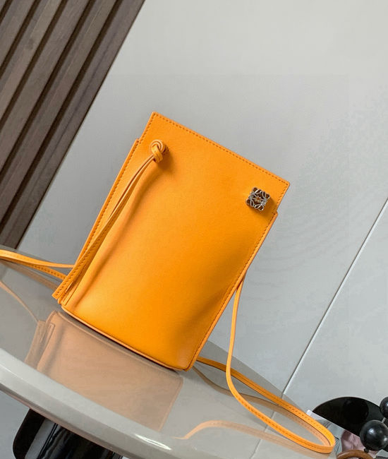 Loewe Dice Pocket Leather Crossbody Bag 9027 Sunflower Yellow