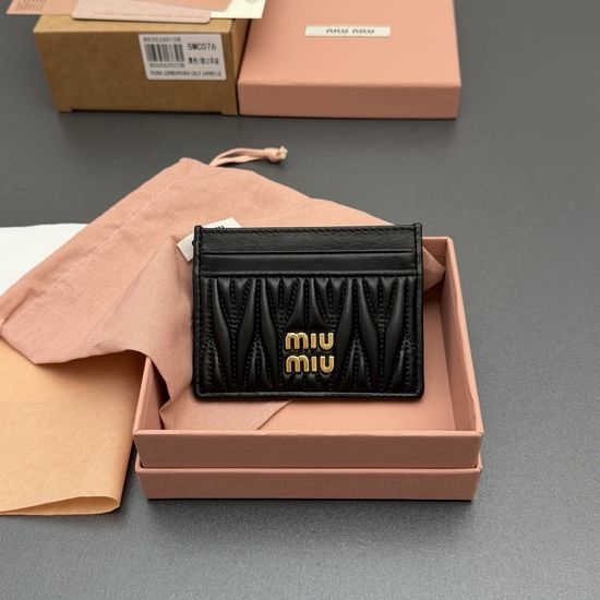 Miu Miu Matelasse Leather Card Case 5MC076 Black