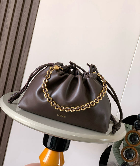 Loewe Flamenco Purse Deer Leather Handbag with Anagram Charm 9057