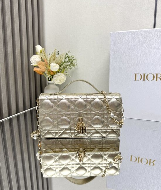 Christian Dior CD Lady Christian Dior CD Elegant Leather Clutch 0809