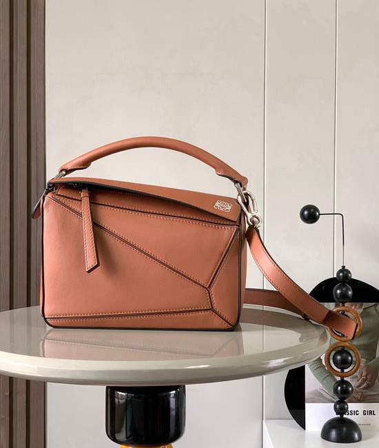 Loewe Puzzle Leather Handbag 9005 Ochre Embossed
