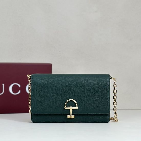 Gucci Green Litchi Grain Clutch 855654