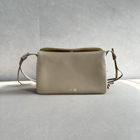 Celine Trio Flap Smooth Lambskin Crossbody Bag 10P862