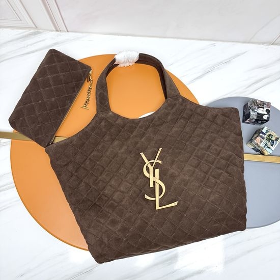 Yves Saint Laurent YSL Icare Suede Shopping Tote Bag 698651