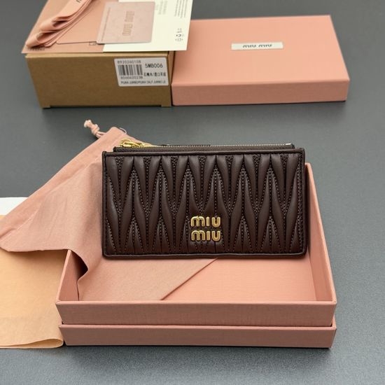 Miu Miu Matelasse Leather Zip Card Holder 5MB006