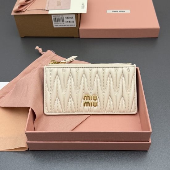 Miu Miu Matelasse Leather Zip Card Holder 5MB006