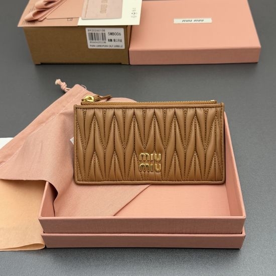 Miu Miu Matelasse Lambskin Zipper Card Case 5MB006