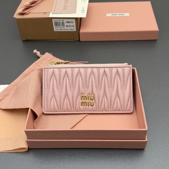 Miu Miu Matelasse Leather Zip Card Holder 5MB006