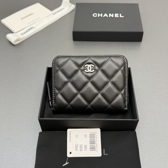 Chanel Zipper Short Wallet Lambskin AP4652