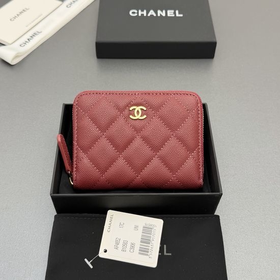 Chanel Zip Short Wallet Caviar Leather AP4652