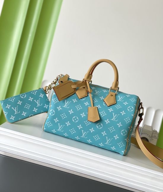 Louis Vuitton LV SPEEDY Blue Leather Handbag M14067