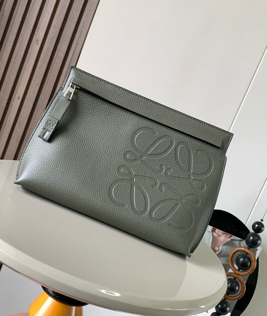 Loewe TT Pouch Grained Leather Clutch 9116