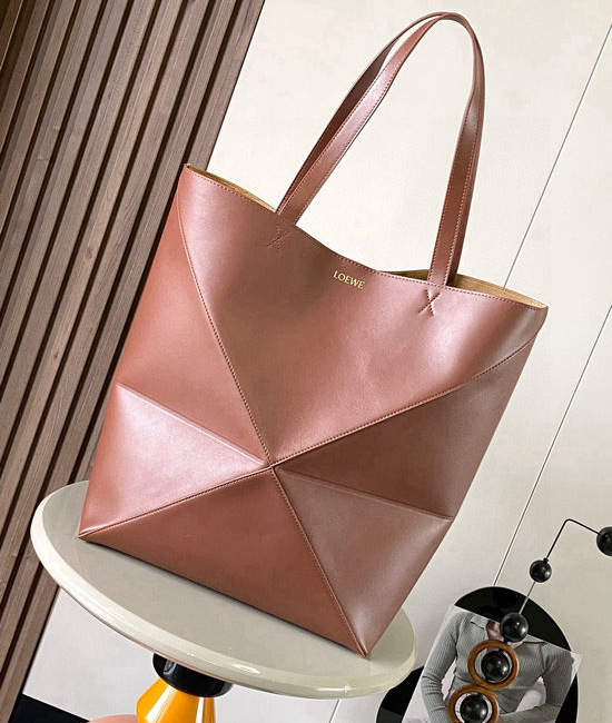 Loewe Puzzle Fold Glossy Leather Tote Bag 9033