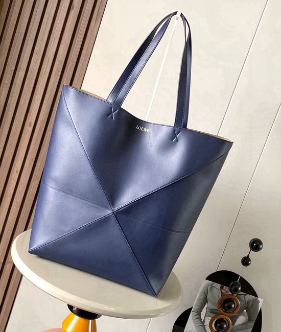 Loewe Puzzle Fold Glossy Leather Tote Bag 9033