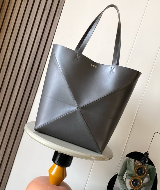 Loewe Puzzle Fold Tote Shiny Leather Handbag 9033