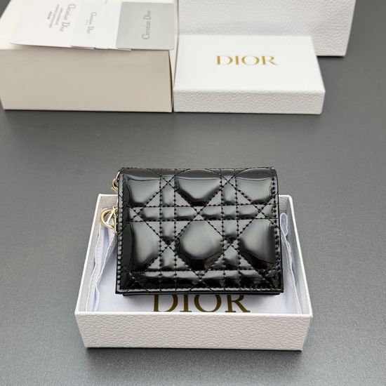 Christian Dior CD Mini Lady Gardenia Leather Wallet S0178