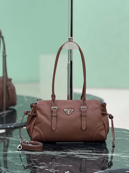 Prada Vintage Leather Structured Tote Bag 1BG628