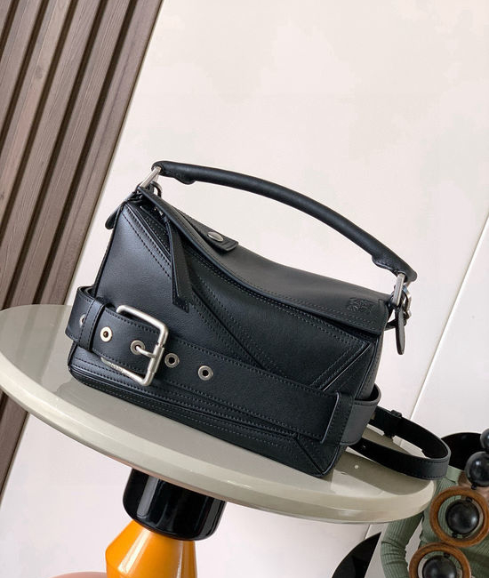 Loewe Puzzle Biker Black Leather Handbag 9151