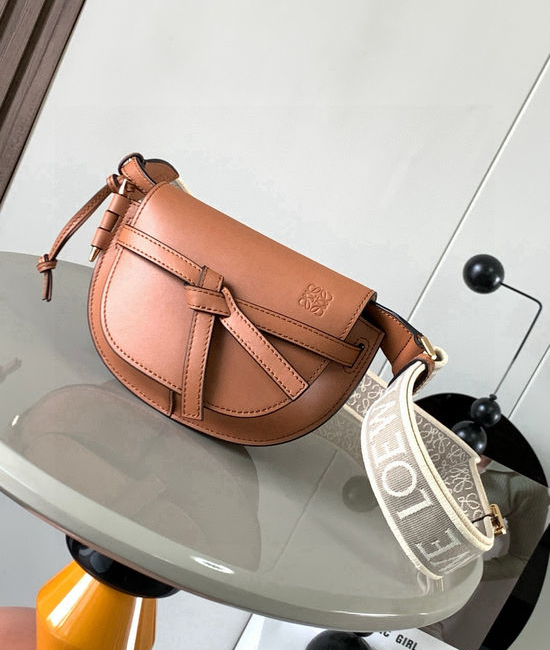Loewe Gate Duel Embossed Strap Saddle Bag 9003