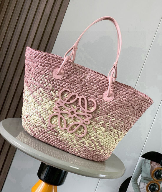 Loewe Anagram Basket Woven Palm Tote Bag 8008