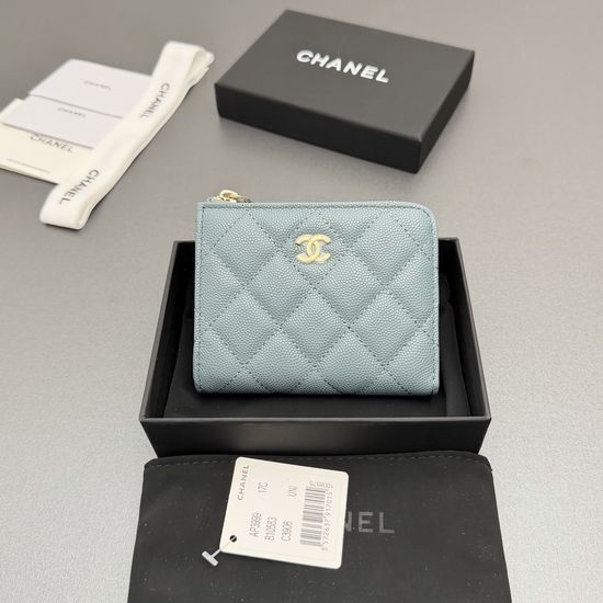 Chanel Zip Around Short Leather Wallet AP3999