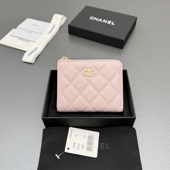 Chanel Zip Around Short Leather Wallet AP3999