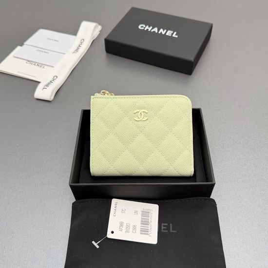 Chanel Zip Around Short Leather Wallet AP3999