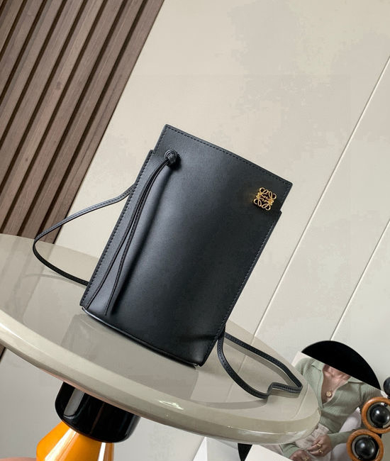 Loewe Dice Pocket Leather Phone Bag Black 9027