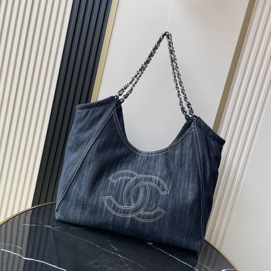Chanel Vintage Denim Tote Chain Bag AS2138